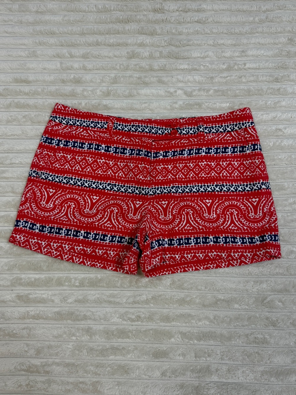 Vineyard Vines: Women's Red / White / Blue Dayboat Chino Shorts, Size 8